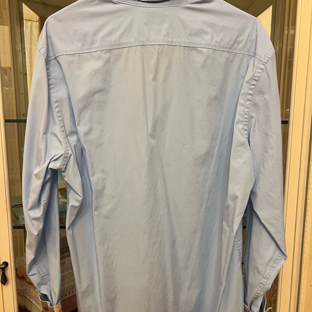 Burberry Monogram Stretch Slim Front Cotton Poplin Shirt Size M - Picture 5 of 5